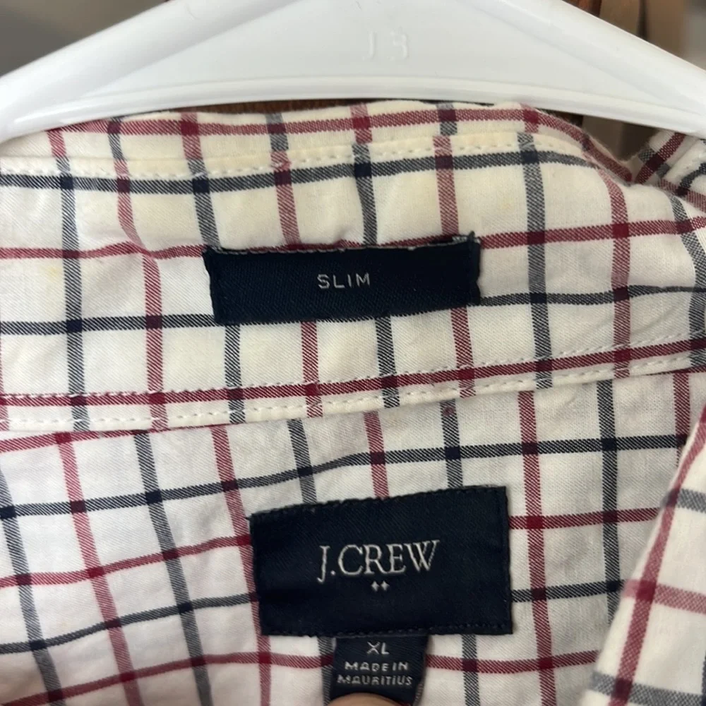 Men’s JCrew Long Sleeve Button Down Slim Fit grey and red patterned - Picture 5 of 5